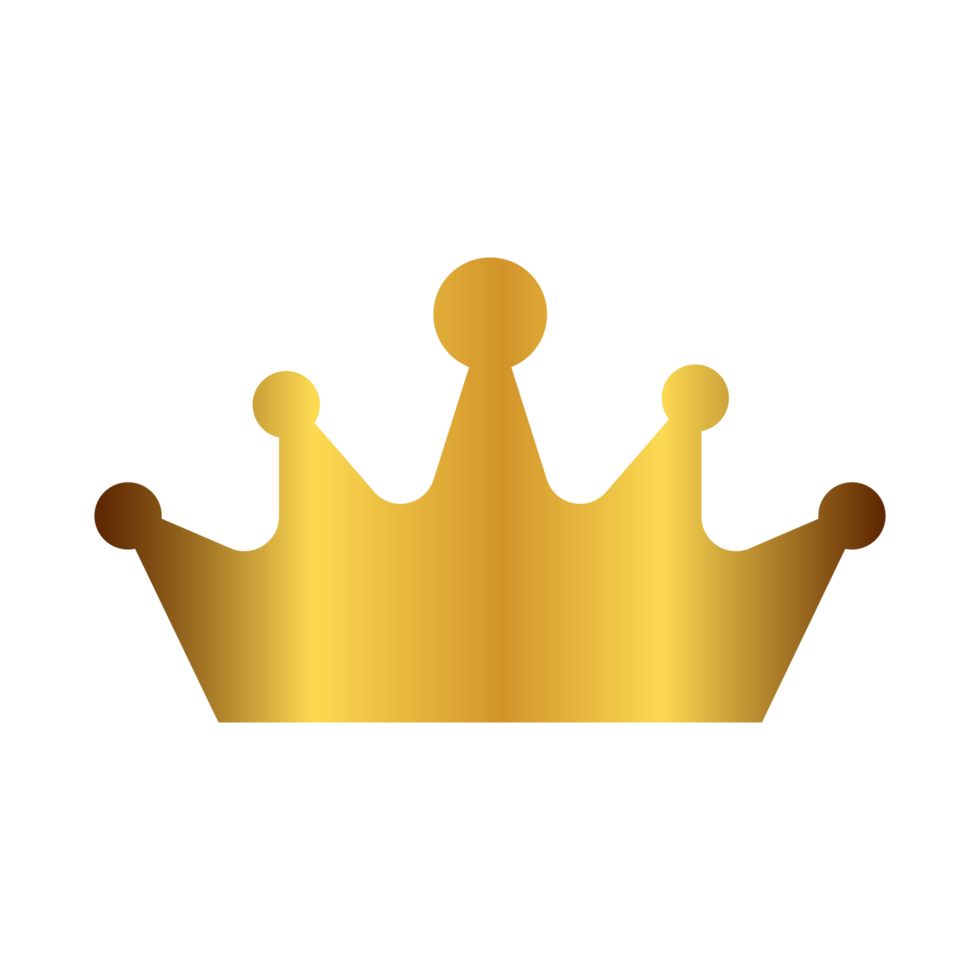 Golden Crown for king and queen and success on transparent background png