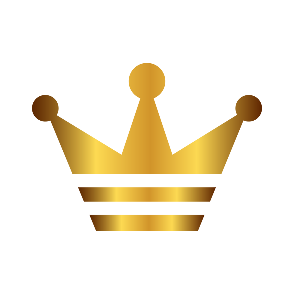 Golden Crown for king and queen and success on transparent background png