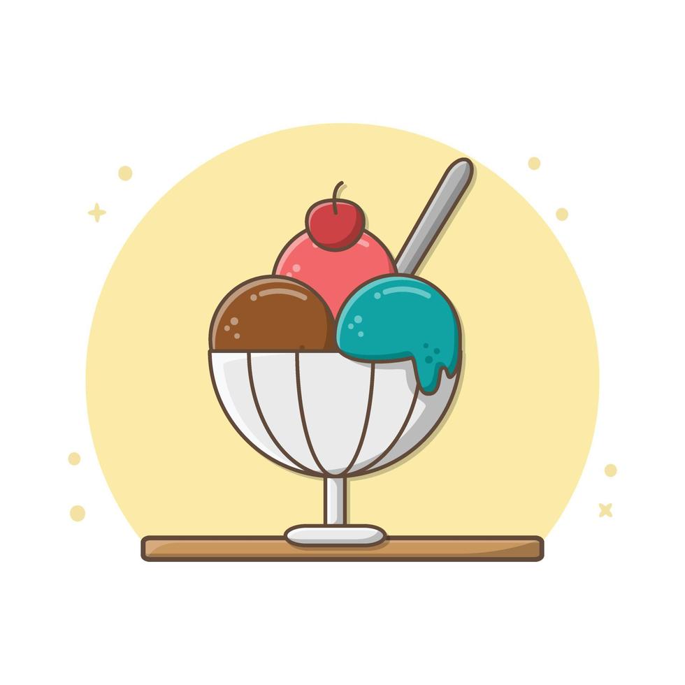 Ice Cream Sweet Dessert Design Vector