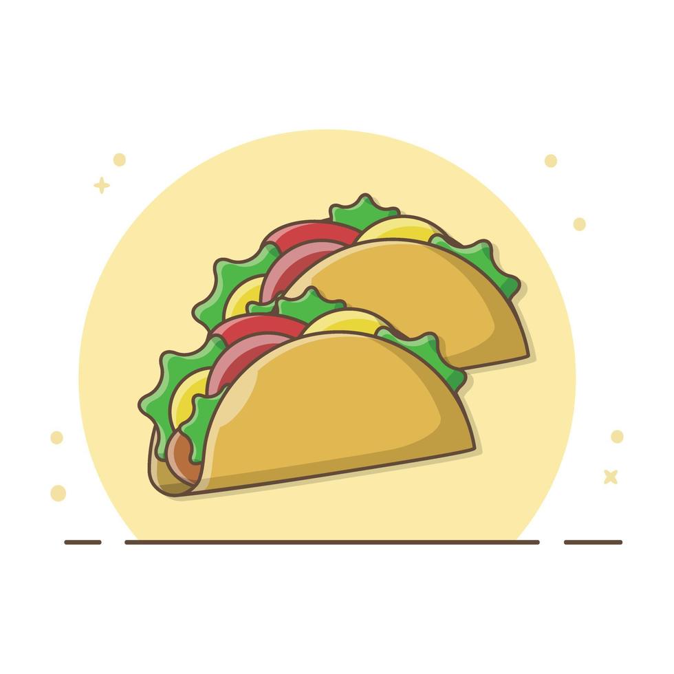 taco mexicano comida vector diseño