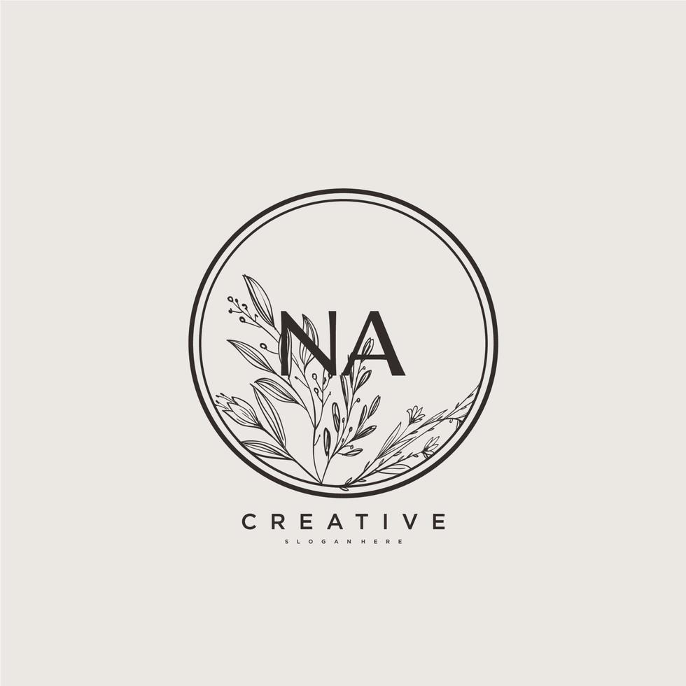 NA Beauty vector initial logo art, handwriting logo of initial signature, wedding, fashion, jewerly, boutique, floral and botanical with creative template for any company or business.