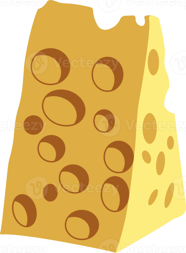 triangular pedazo de queso con grande agujeros png