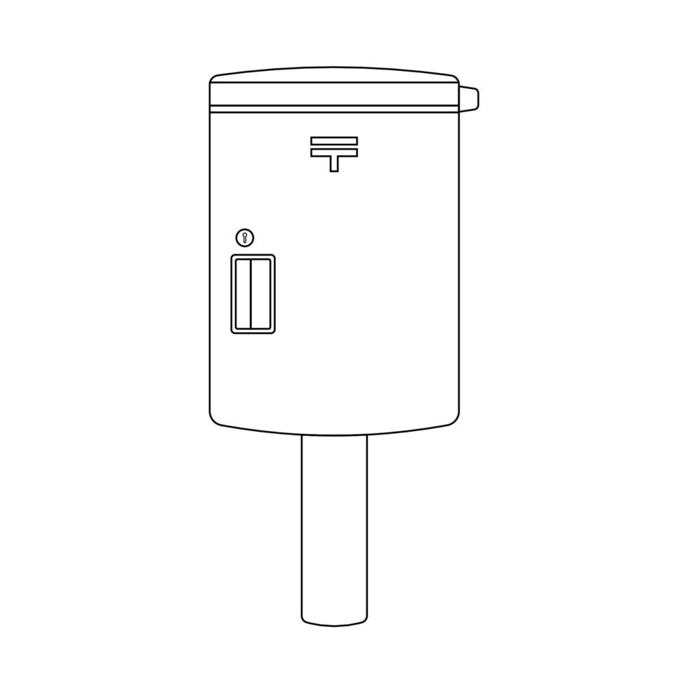 Mailbox Outline Icon Illustration on Isolated White Background vector