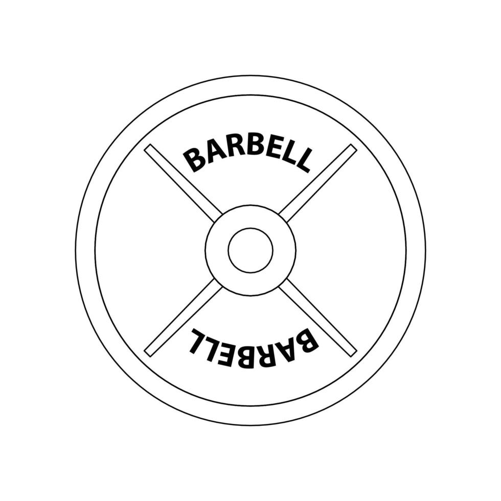 Barbell Weight Plate Outline Icon Illustration on Isolated White Background vector