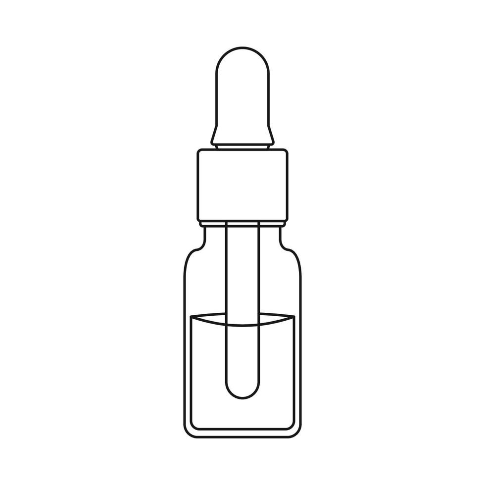 Serum Bottle Outline Icon Illustration on Isolated White Background Suitable for Beauty, Saloon, Healthcare vector