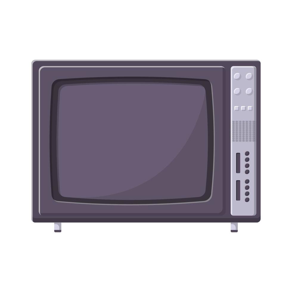 ilustración plana de televisión retro. elemento de diseño de icono limpio sobre fondo blanco aislado vector