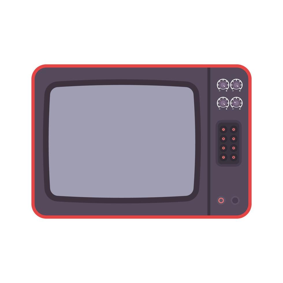ilustración plana de televisión retro. elemento de diseño de icono limpio sobre fondo blanco aislado vector
