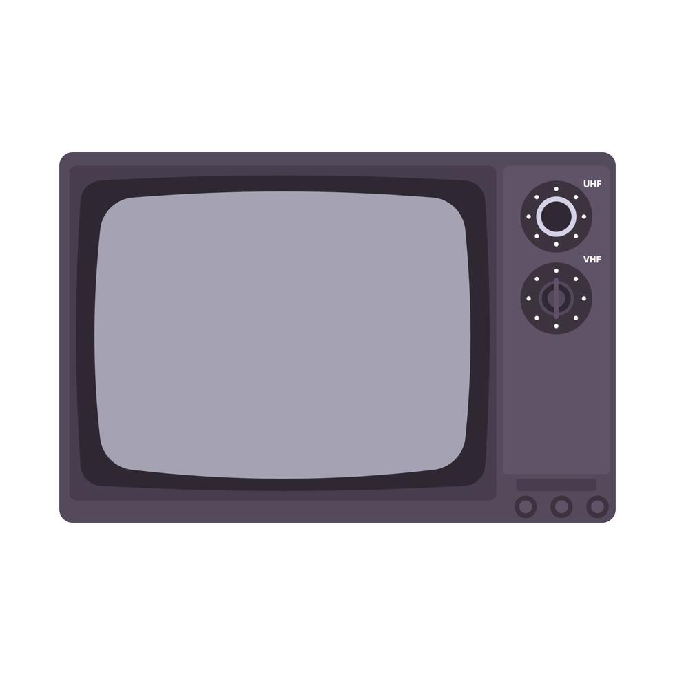 ilustración plana de televisión retro. elemento de diseño de icono limpio sobre fondo blanco aislado vector