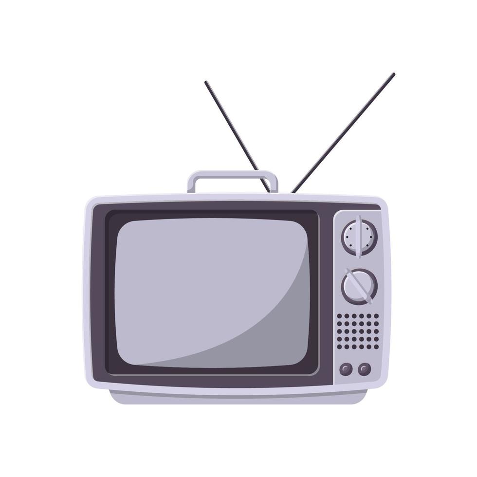 ilustración plana de televisión retro. elemento de diseño de icono limpio sobre fondo blanco aislado vector