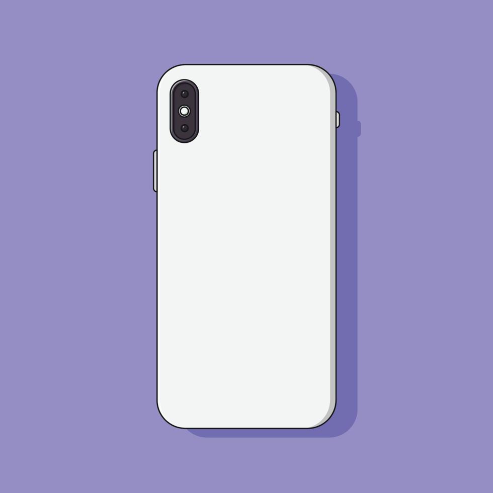 Back Side of Smartphone Vector Icon Illustration. Mobile Phone Vector. Flat Cartoon Style Suitable for Web Landing Page, Banner, Flyer, Sticker, Wallpaper, Background