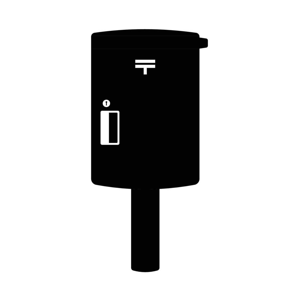 Mailbox Silhouette. Black and White Icon Design Element on Isolated White Background vector