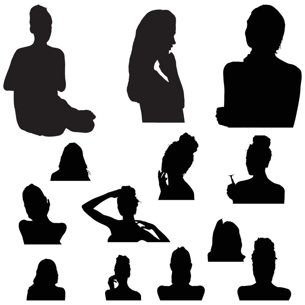 spa silhouettes portrait vector