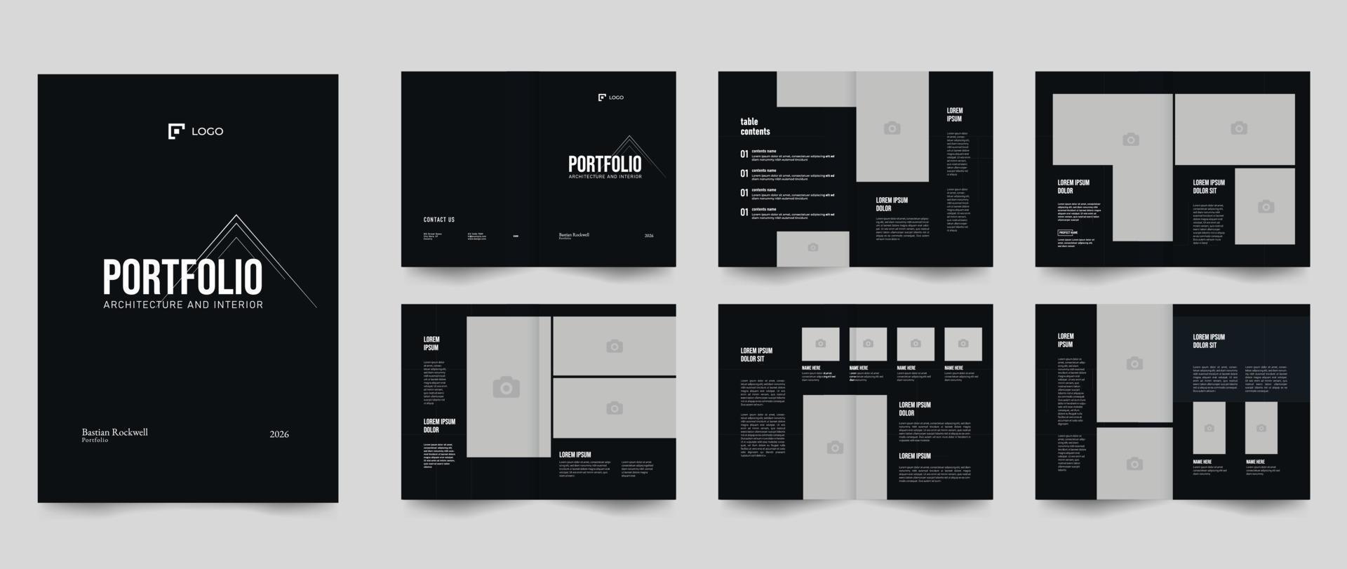 architecture portfolio and interior portfolio layout template vector