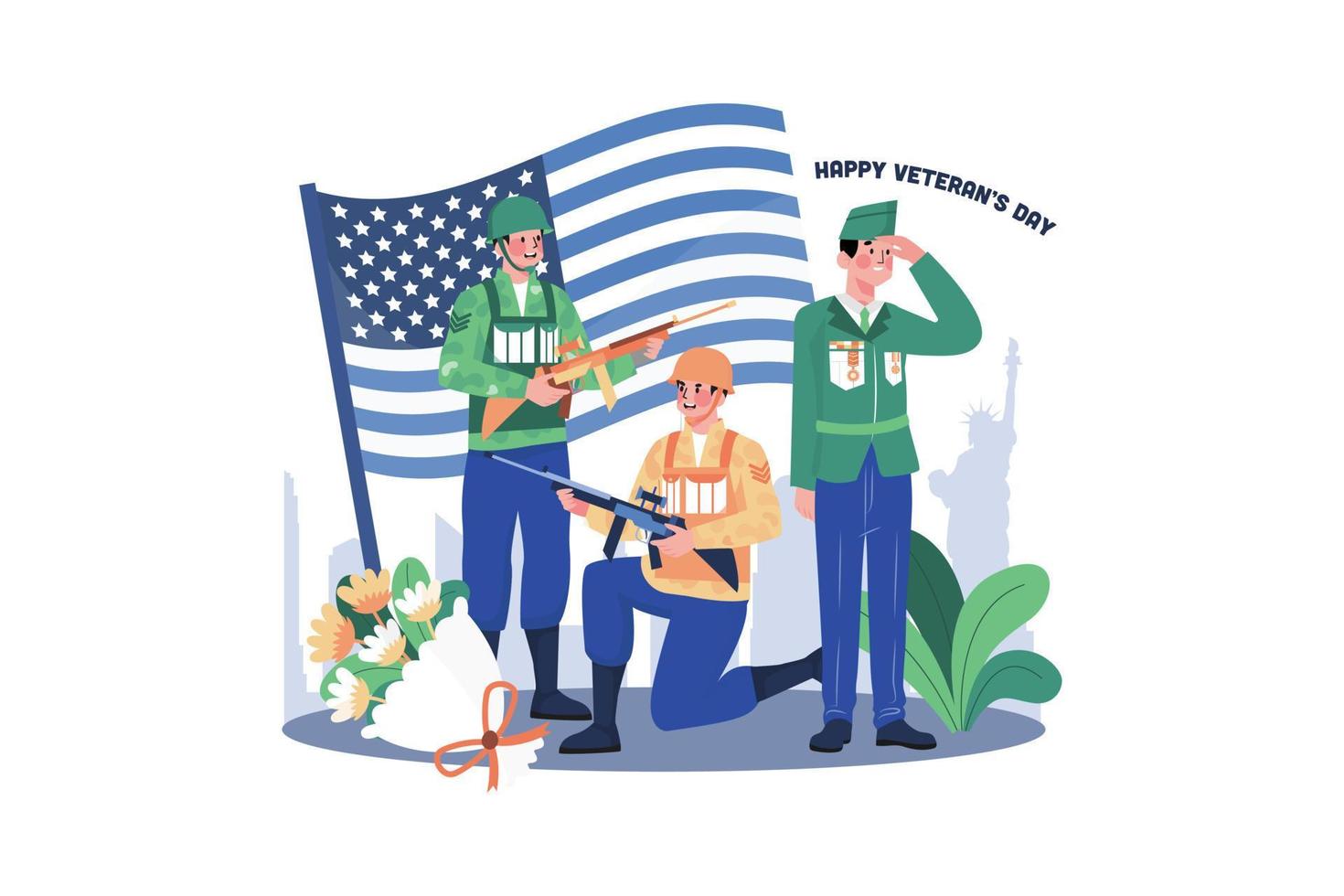Peolpe Thank For Veterans' Dedication vector