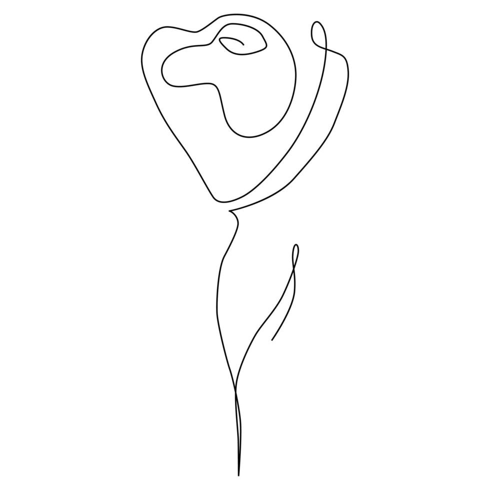 Abstract rose in continuous line 20033865 Vector Art at Vecteezy