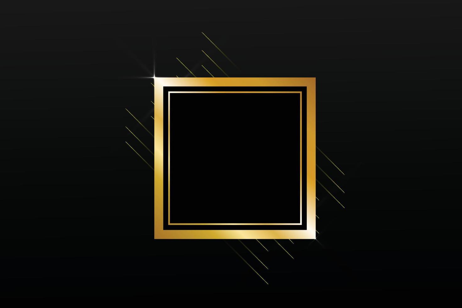 Golden frame background template design. vector