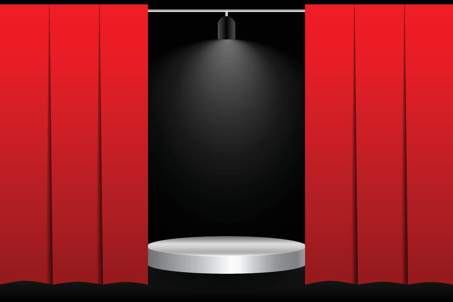 Empty Podium Red stage background template design. vector