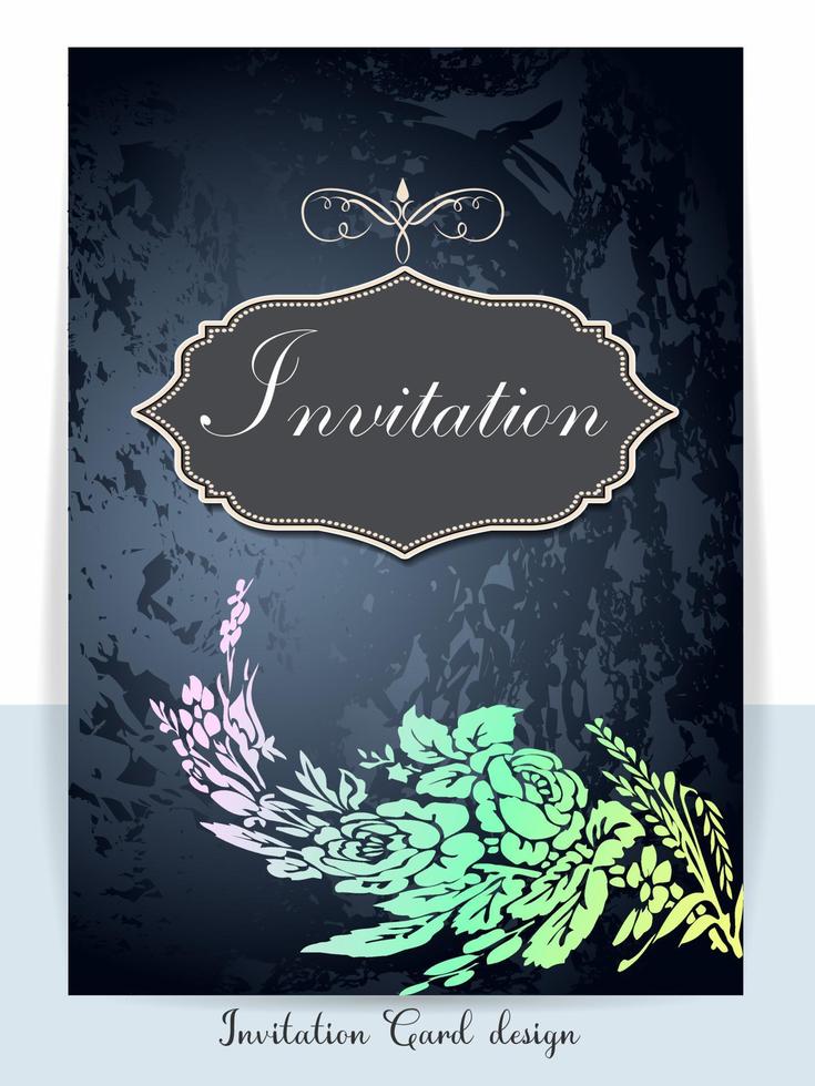 Wedding invitation Card with beautiful blooming floral watercolor background. Beautiful hand drawing invitation design pink rose invitation template. Elegant wedding card with beautiful floral vector. vector