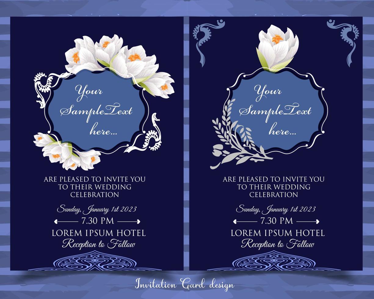 Wedding invitation Card with beautiful blooming floral watercolor background. Beautiful hand drawing invitation design pink rose invitation template. Elegant wedding card with beautiful floral vector. vector