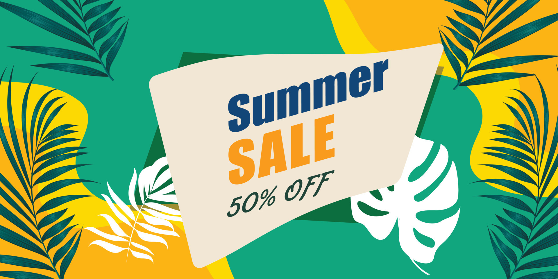 Summer sale banner template promotion with product 3d Product display