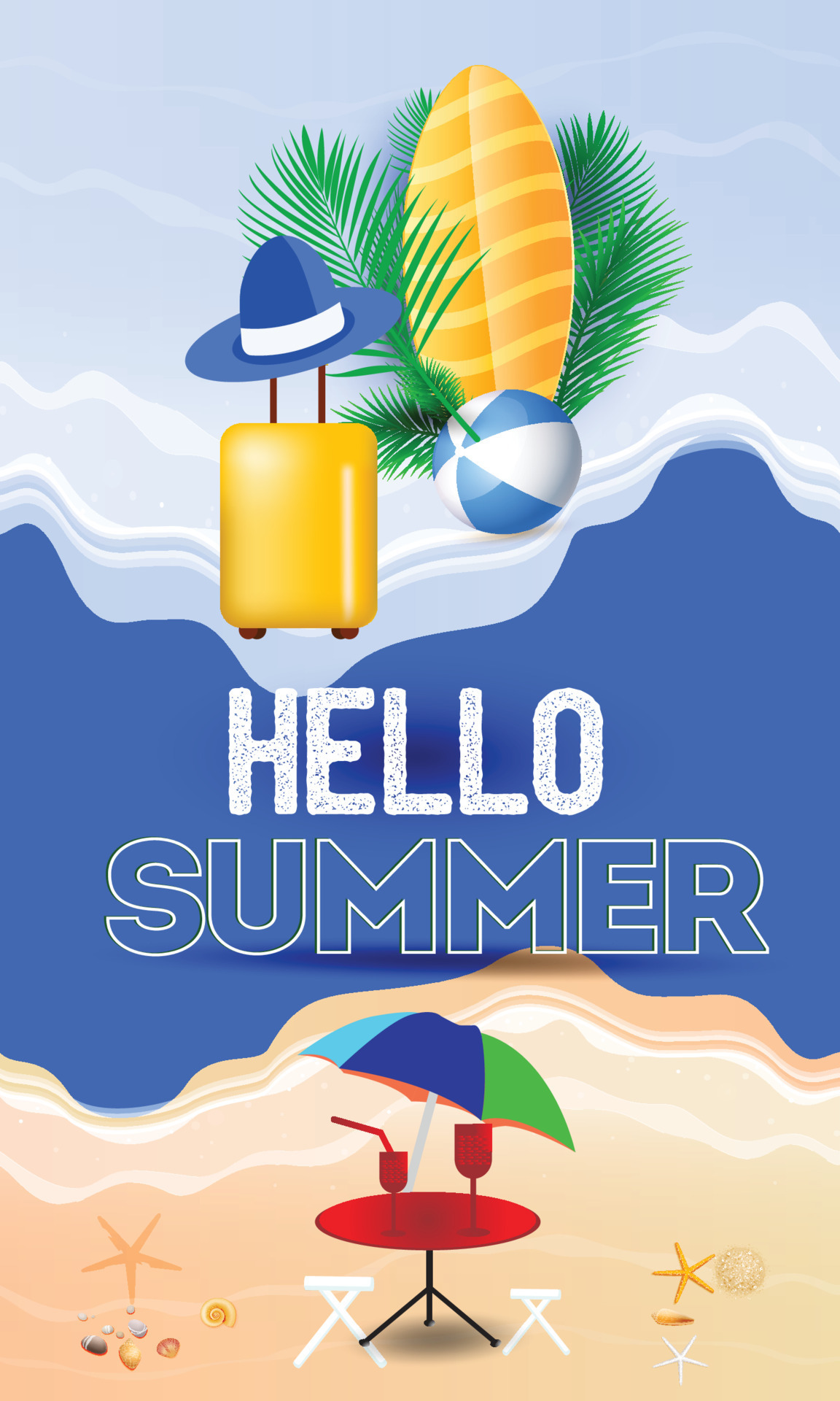 Beach Poster Vector Art, Icons, and Graphics for Free Download