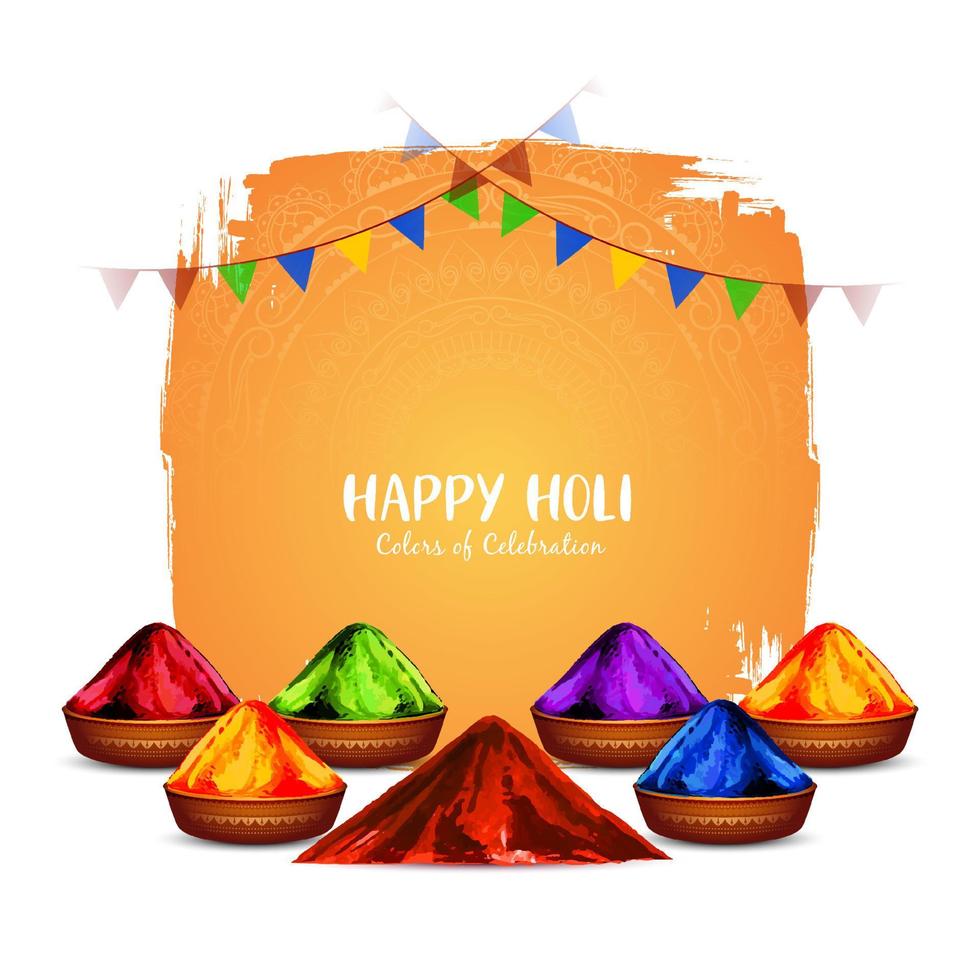 Happy Holi indian Hindu festival greeting background vector