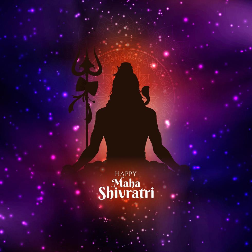 Happy Maha Shivratri lord Shiva worship festival greeting card vector