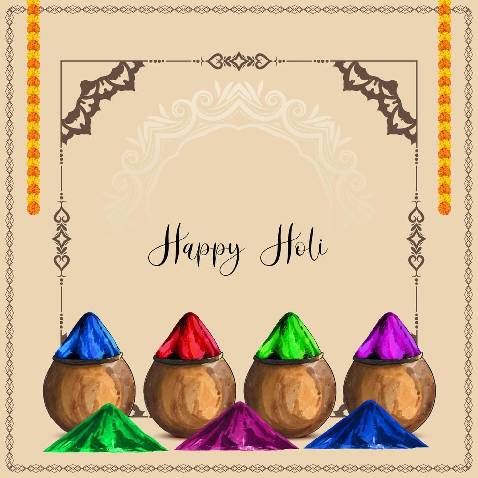 Beautiful Happy Holi indian festival background design vector