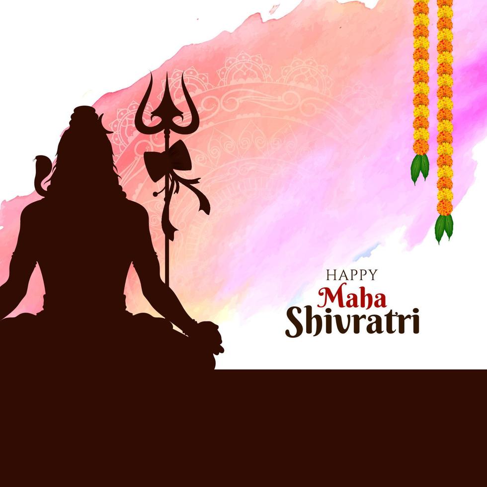 Happy Maha Shivratri lord Shiva worship festival greeting card vector