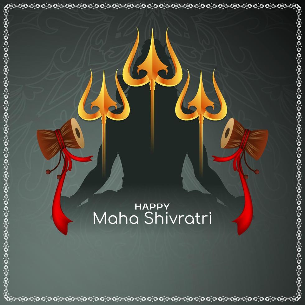Happy Maha Shivratri festival stylish decorative background vector
