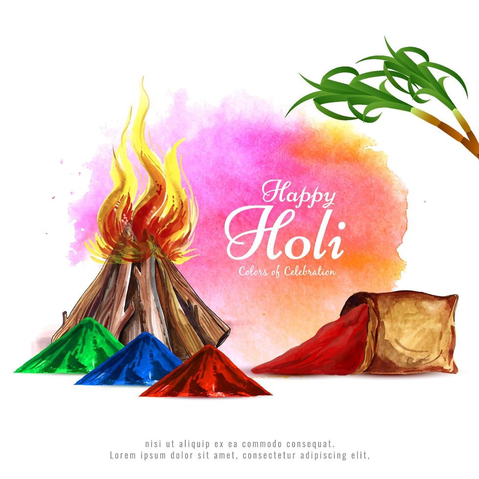 Happy Holi indian Hindu festival greeting background vector