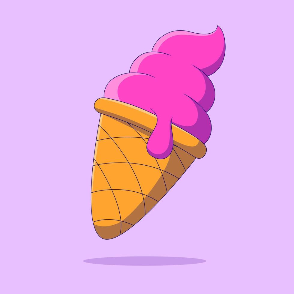 Ice cream cartoon icon illustration vector