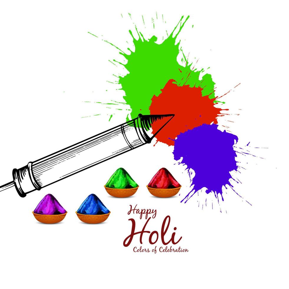 Happy Holi Hindu traditional indian festival background design vector