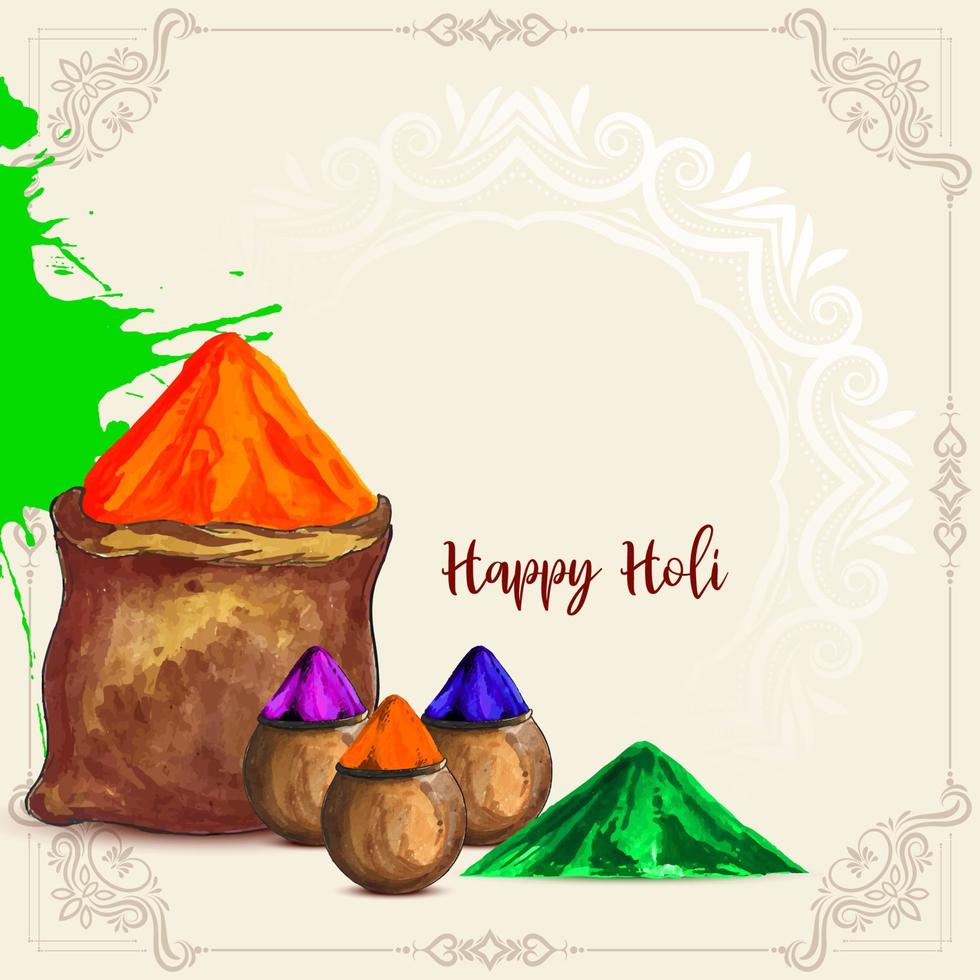 Happy Holi indian traditional festival background design vector