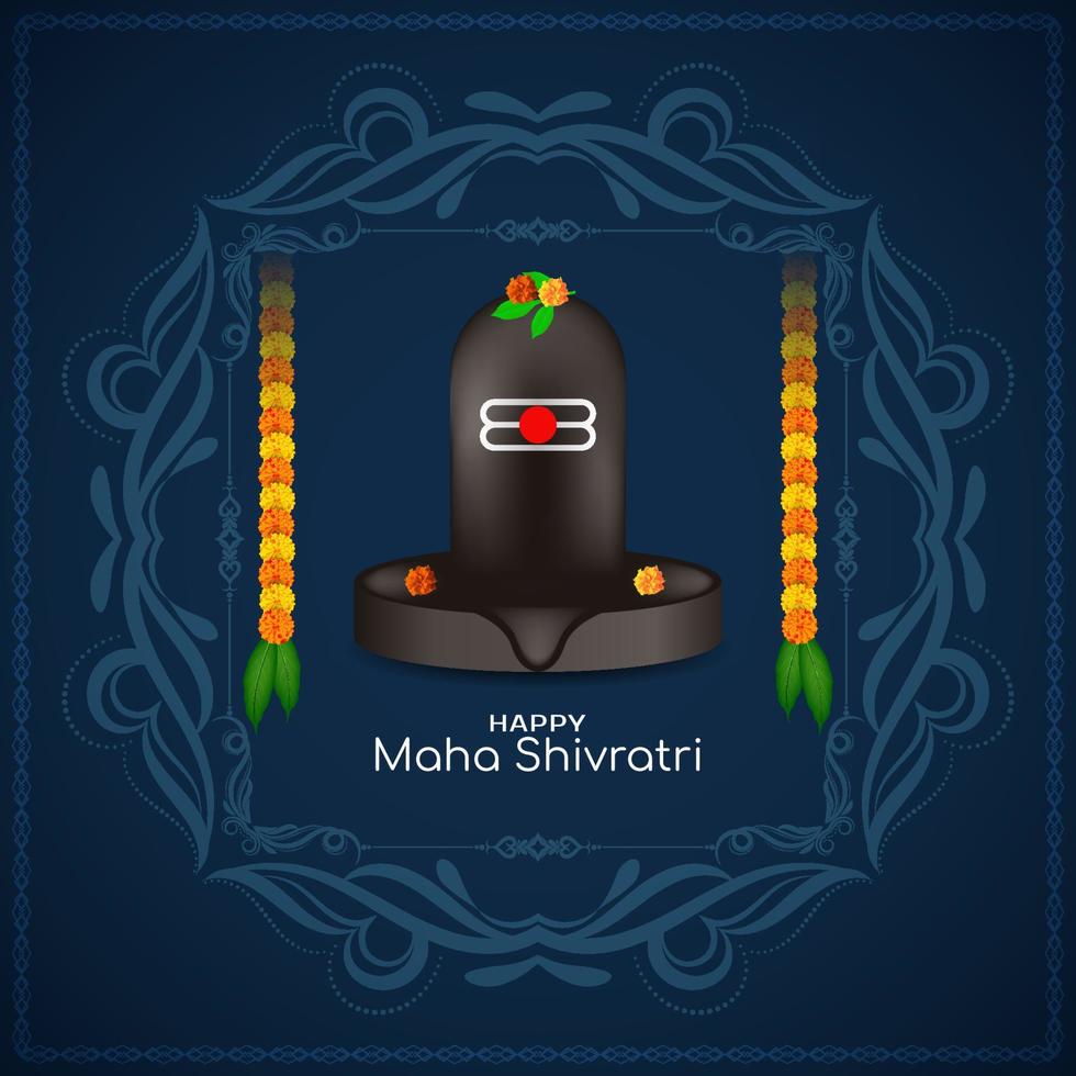 Happy Maha Shivratri hindu religious festival greeting background vector