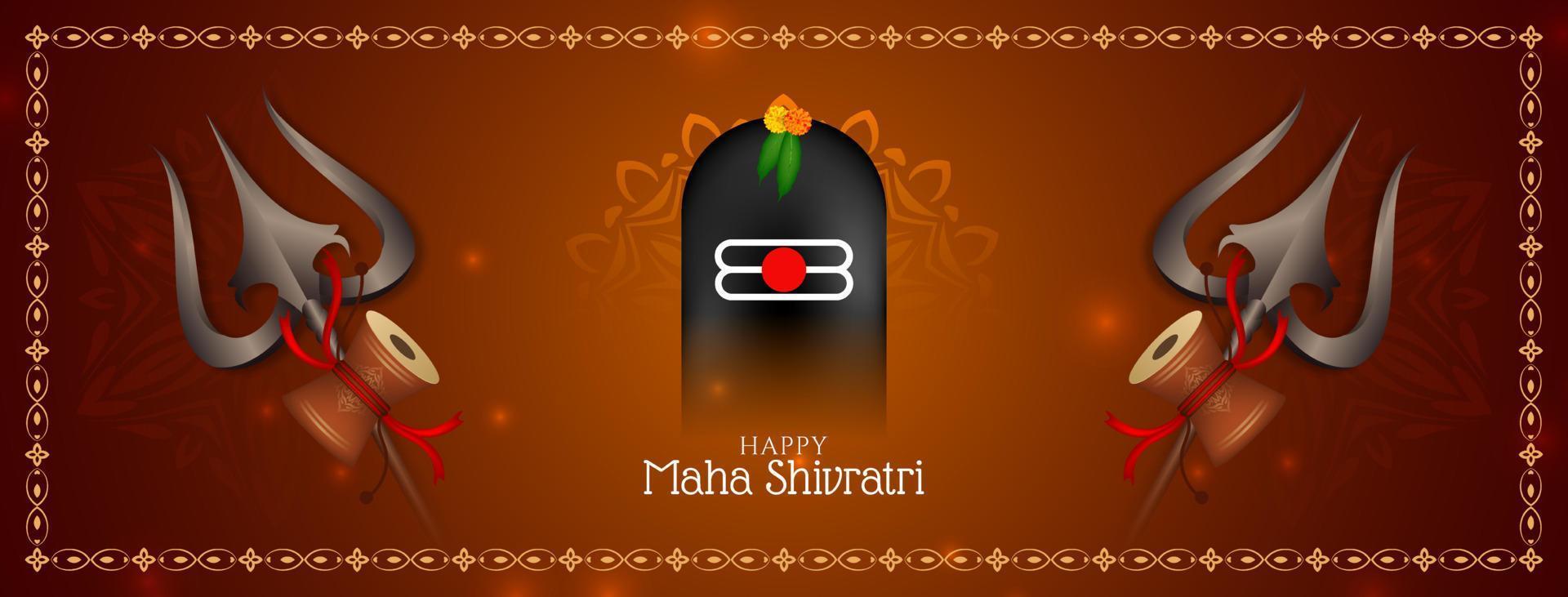 Happy Maha Shivratri Indian festival celebration banner design vector