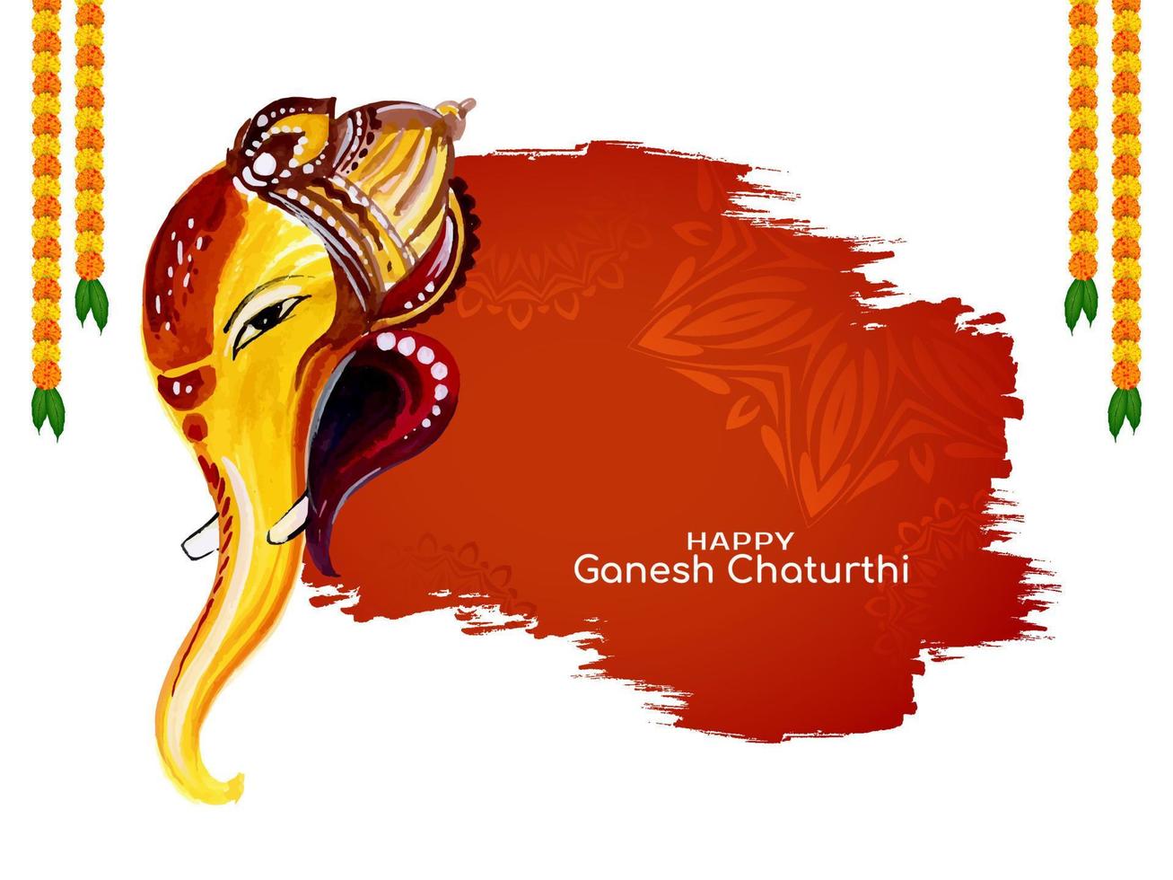 Happy Ganesh Chaturthi festival stylish greeting background design vector