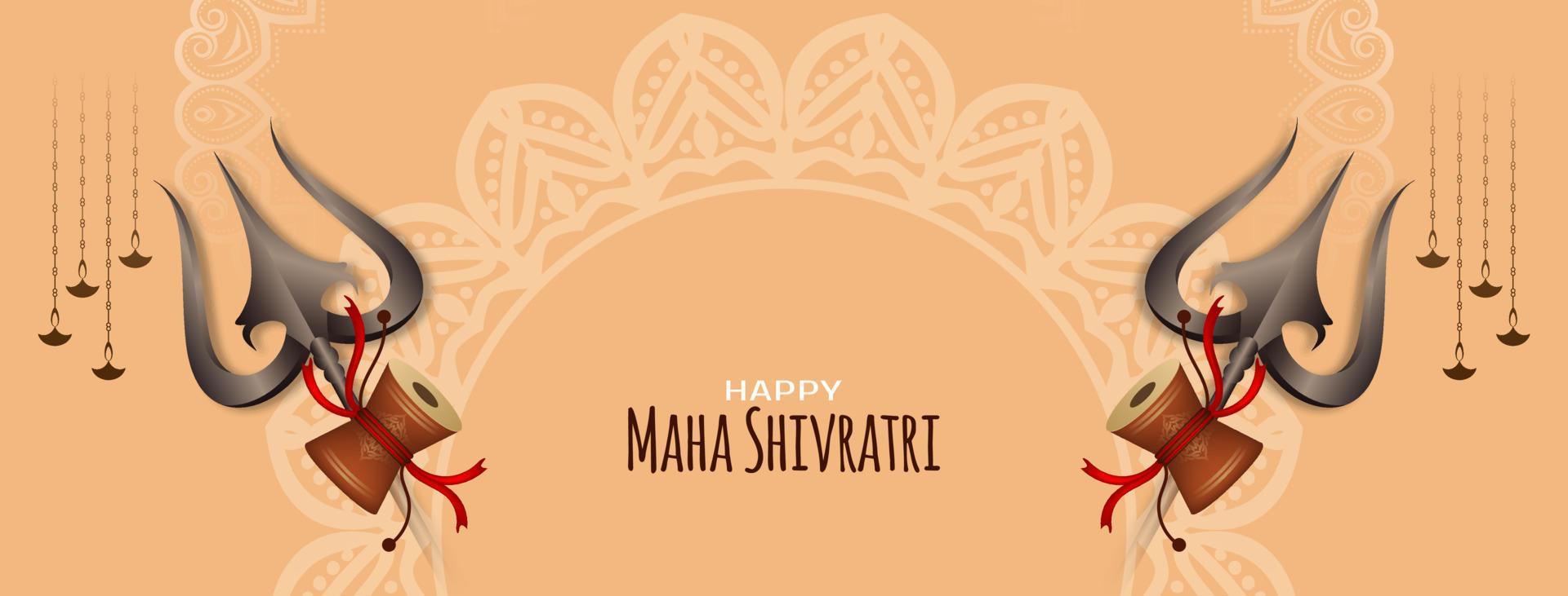 contento maha shivratri festival religioso bandera diseño vector