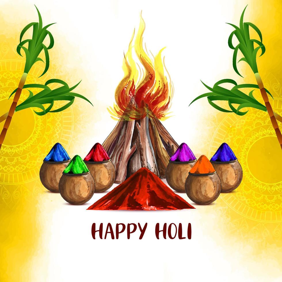 Happy Holi indian festival celebration greeting card design 20034152 ...