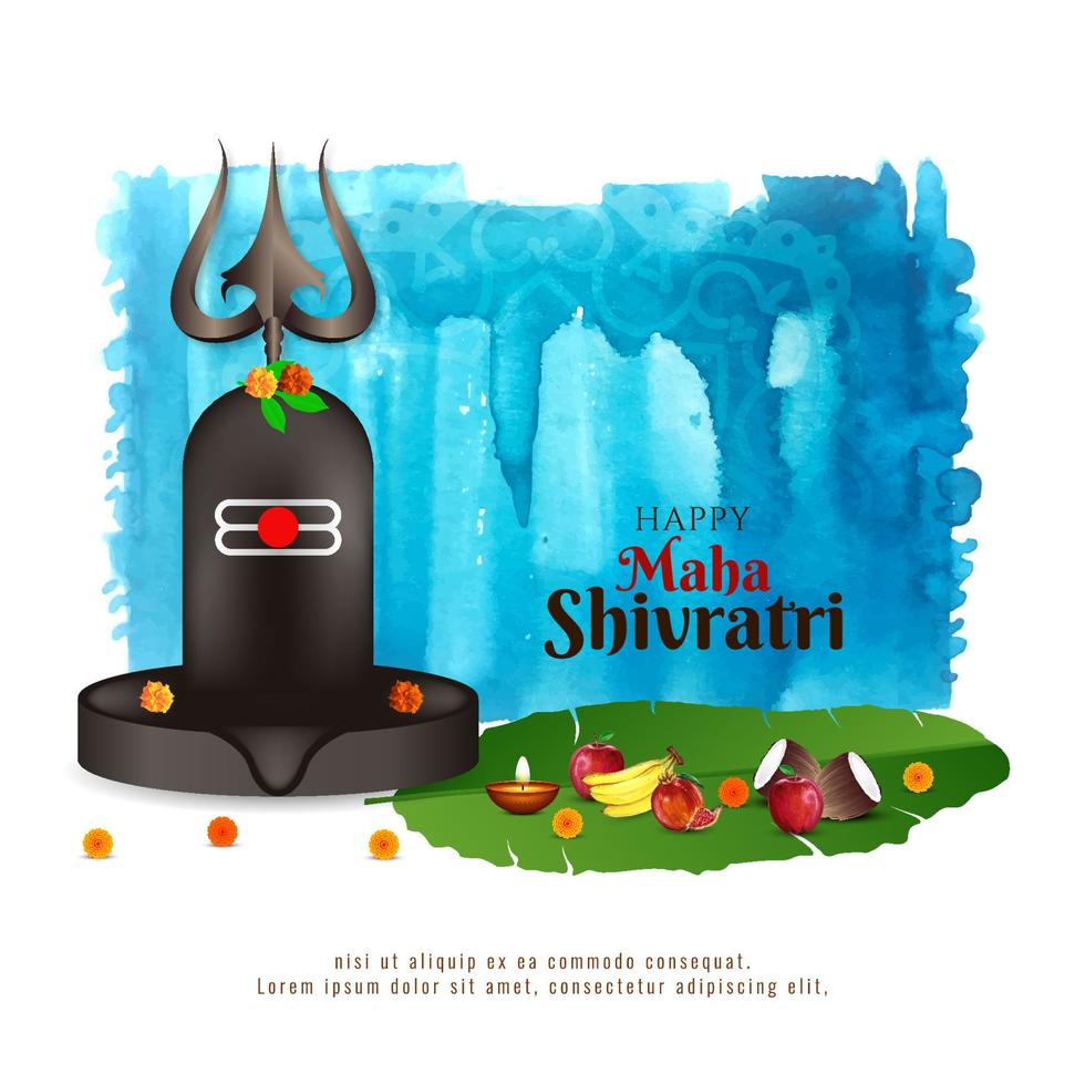 Happy Maha Shivratri religious festival celebration background vector