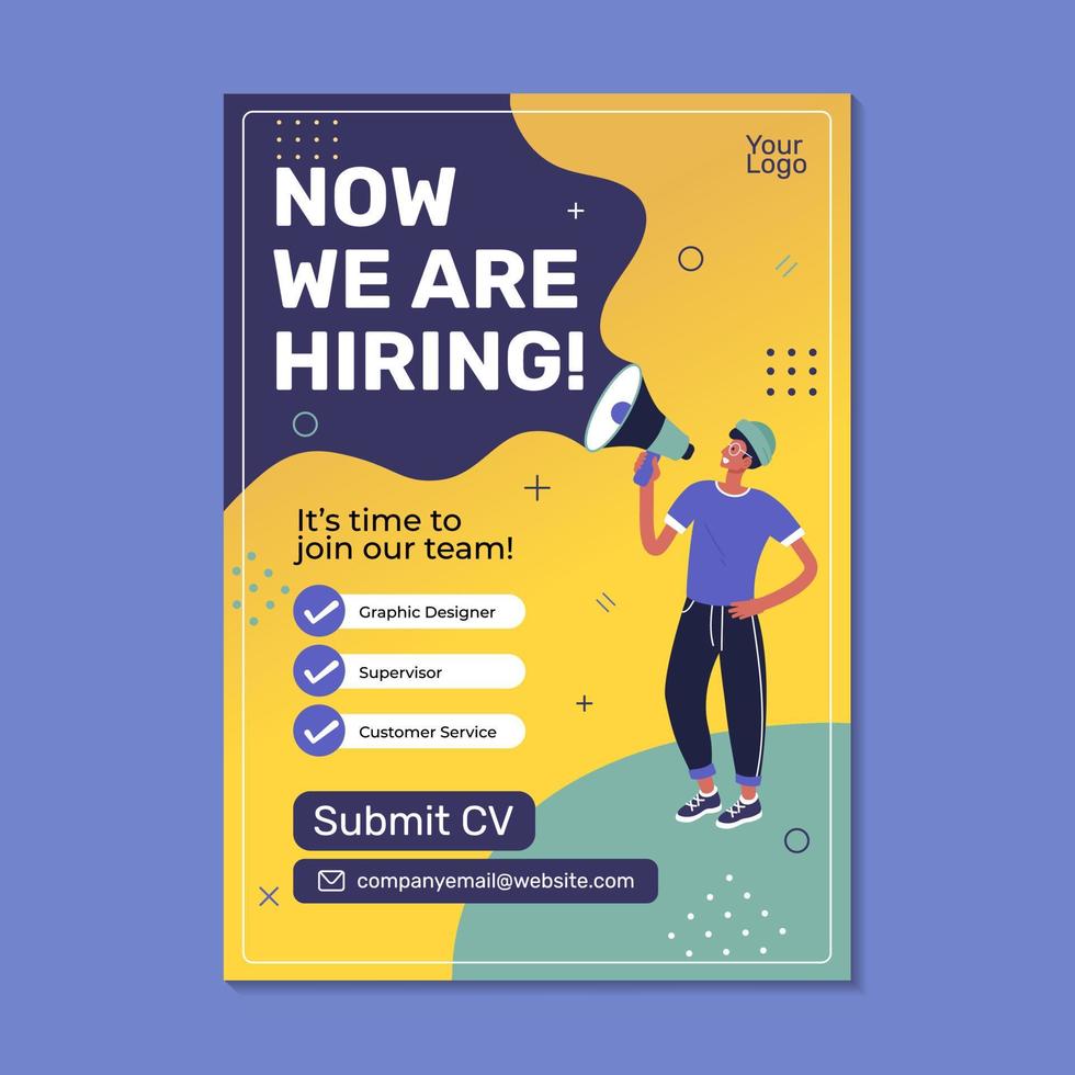 Creative Hiring Illustration Poster Ads vector