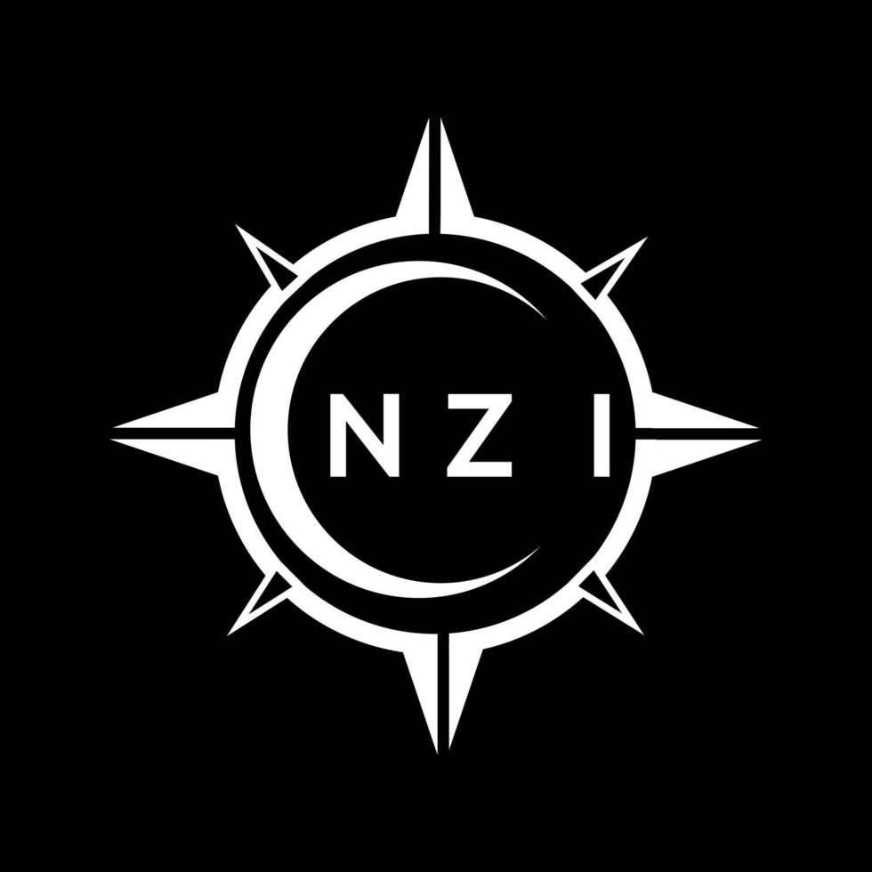 NZI abstract monogram shield logo design on black background. NZI creative initials letter logo. vector
