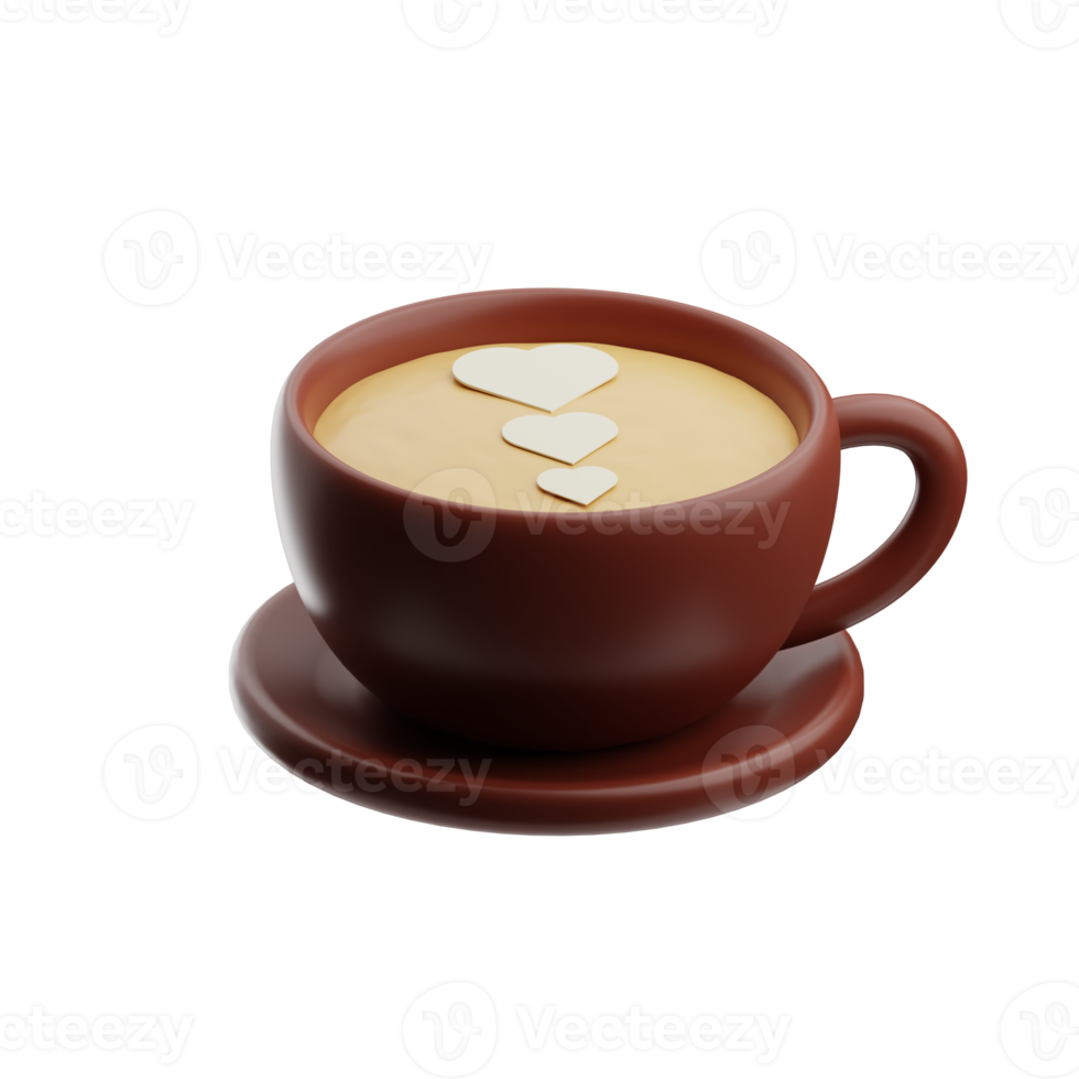 coffee object cappuccino coffee illustration 3d png