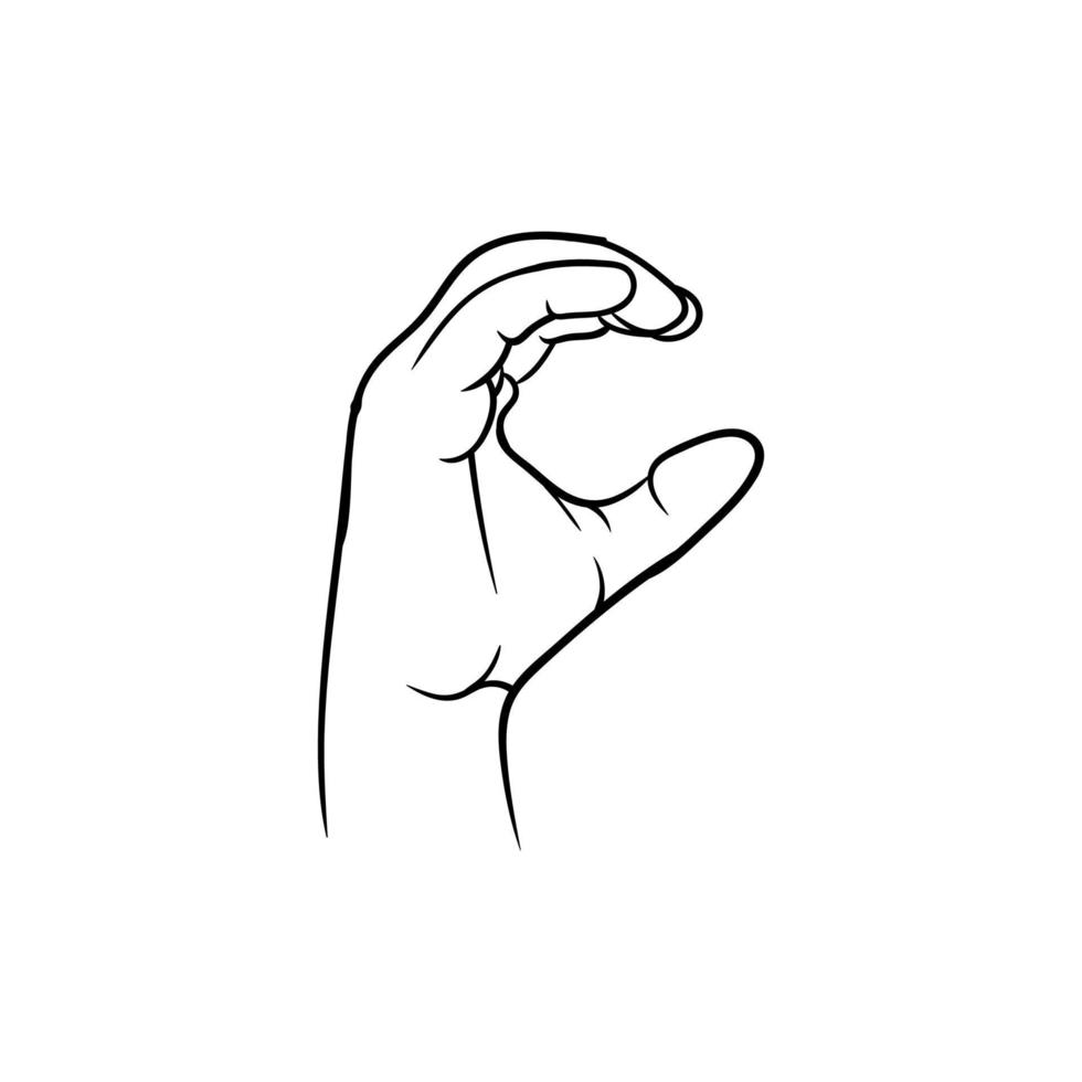 hand circle line art illustration design vector