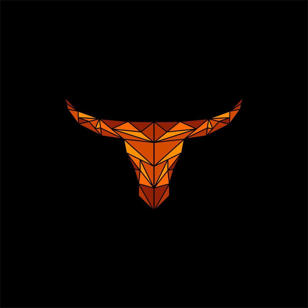 bull head geometric colorful design vector