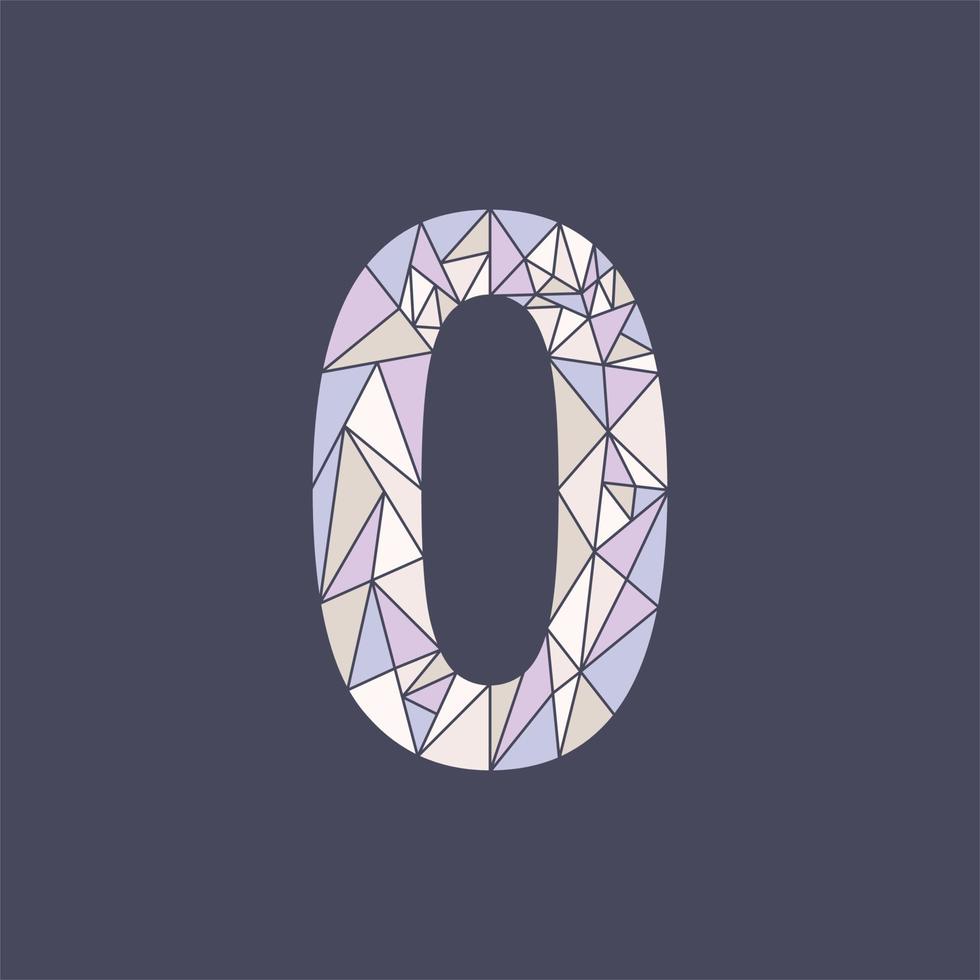 number zero triangle geometric style design vector
