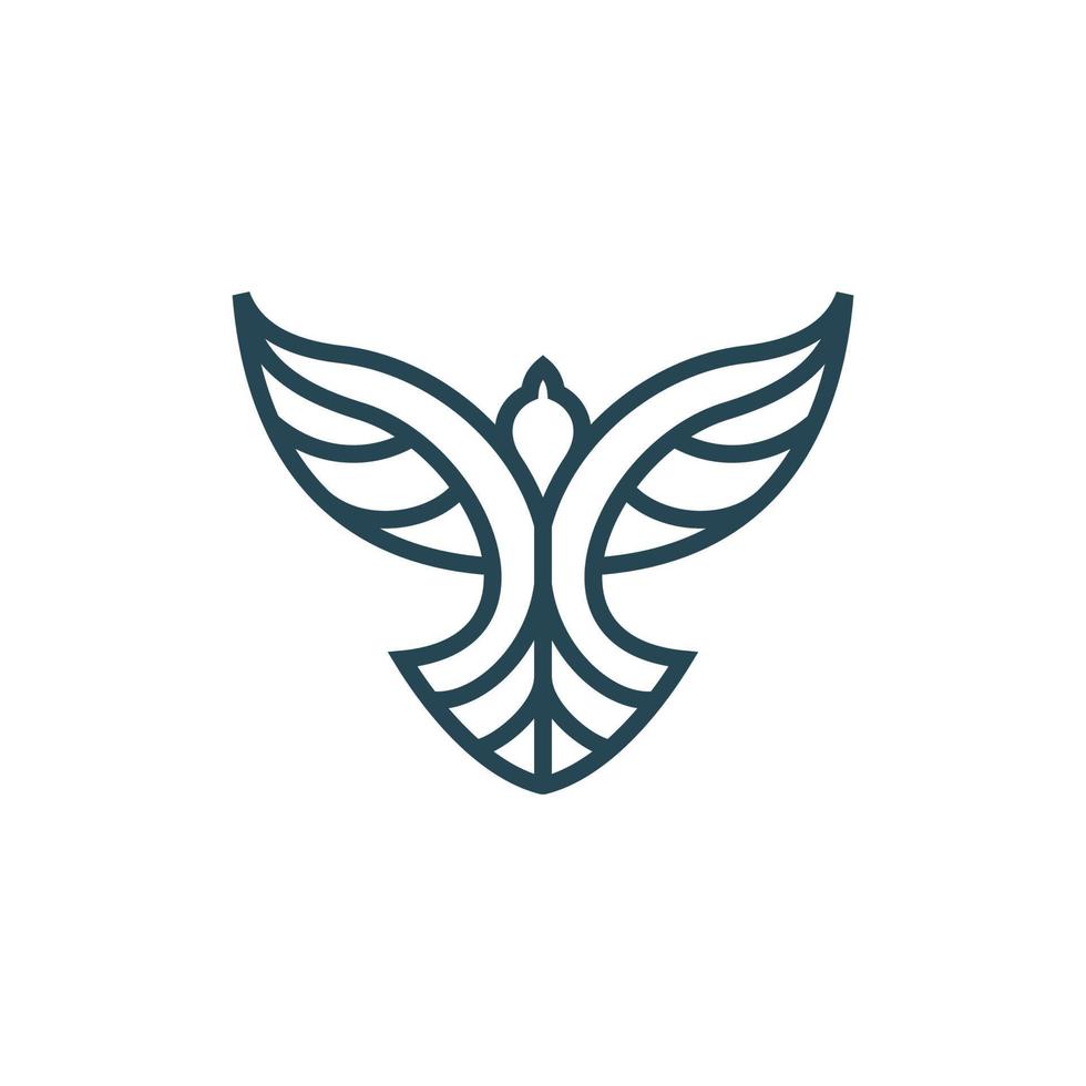 eagle hawk flying line modern creative logo vector