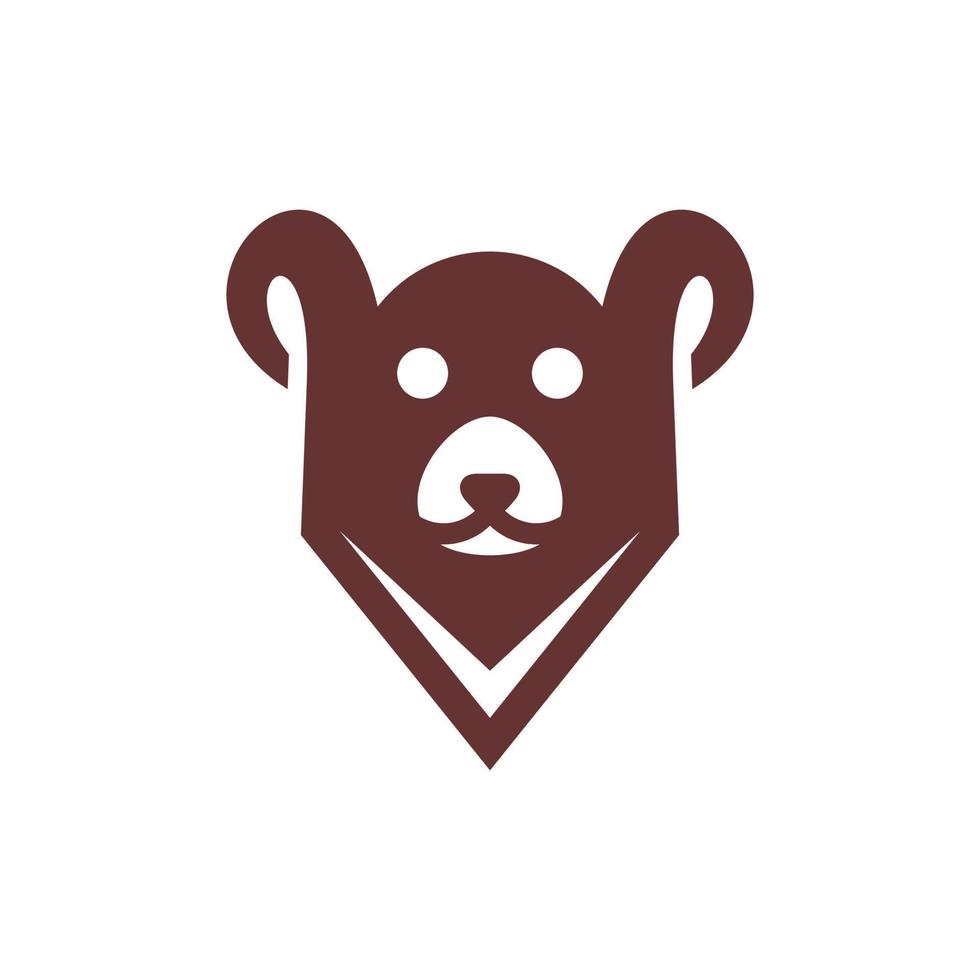 bear head illustration creative design vector