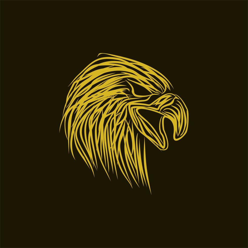 eagle head artwork style design vector