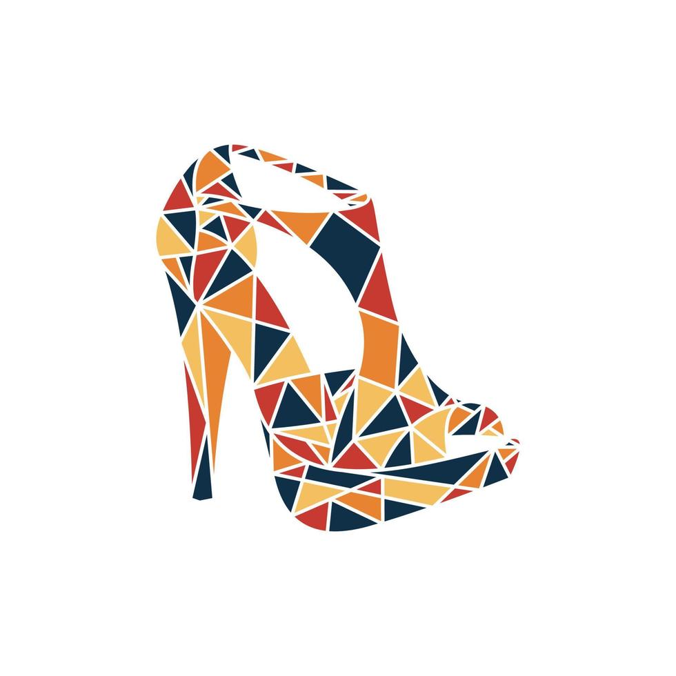 High heels shoes woman polygon geometric design vector